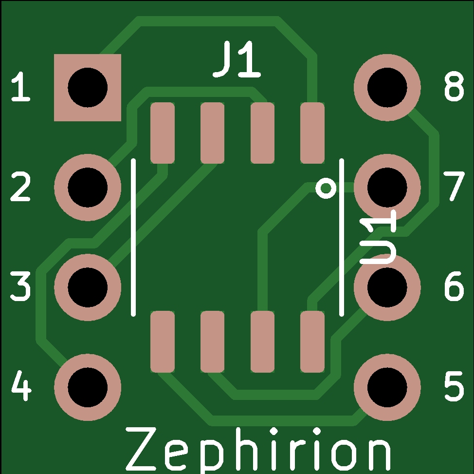 SMD Adapter circuit board for SOIC8 to DIL8 conversion